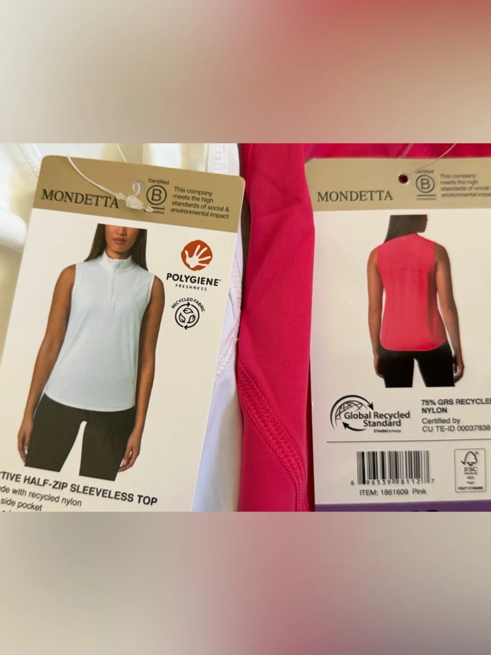 MONDETTA WOMENS ACTIVE HALF-ZIP SLEEVELESS TOP DriFit Golf Tennis BUNDLE XS